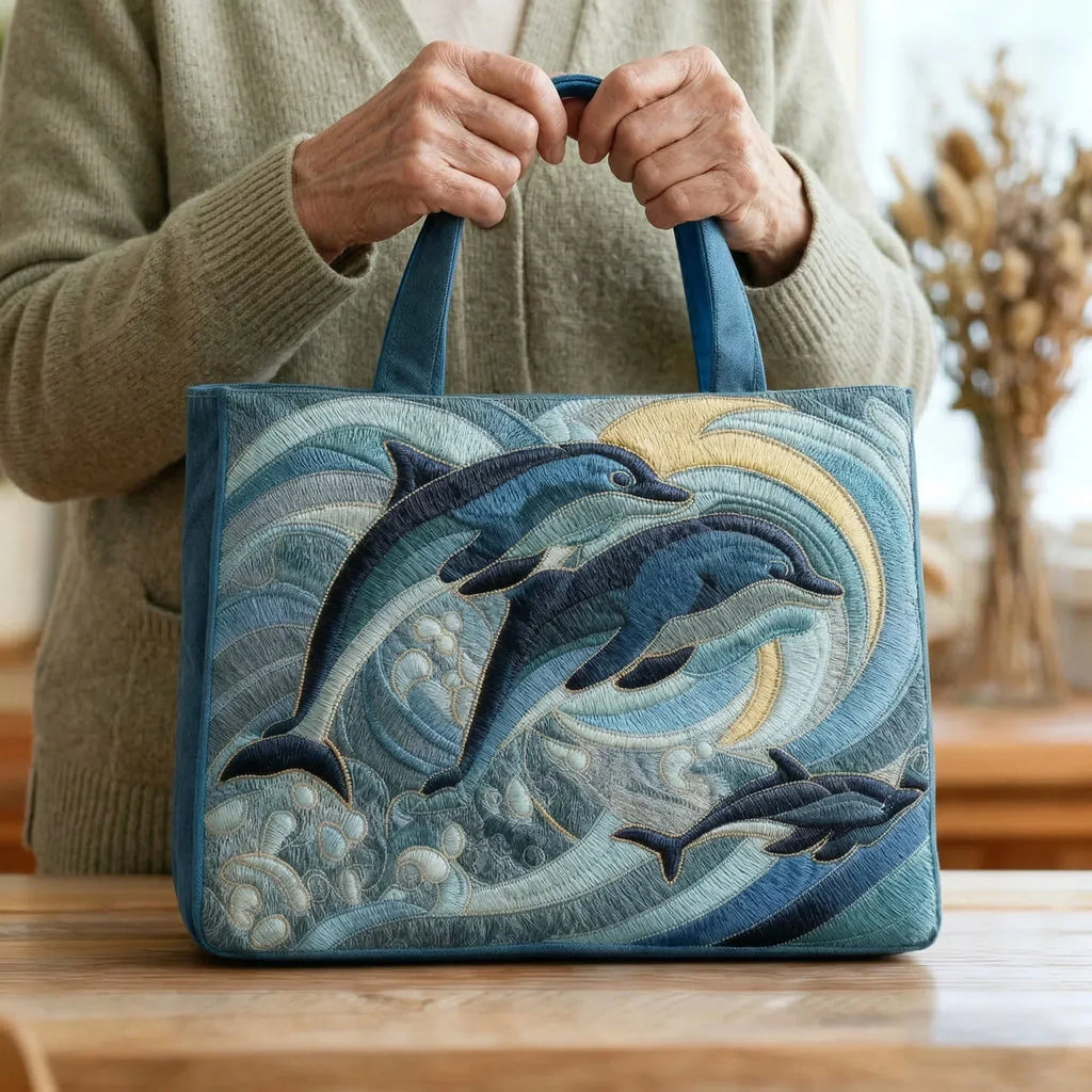 Handmade Tote Bag - Ocean Dolphin