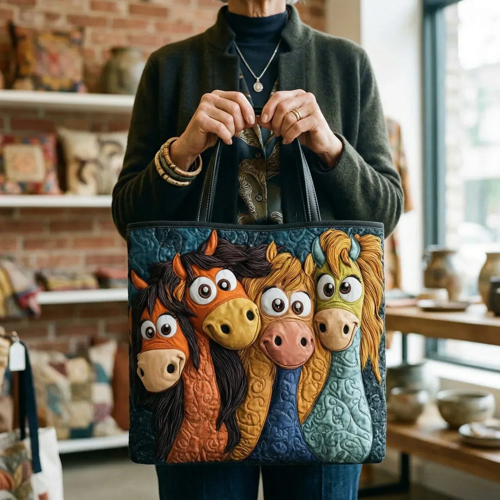 Craft Tote Bag - Playful Ponies