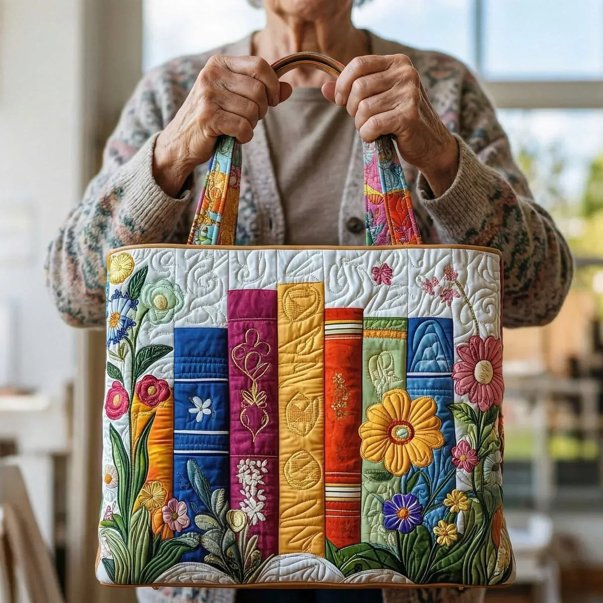 Handcrafted Bag - Floral Library