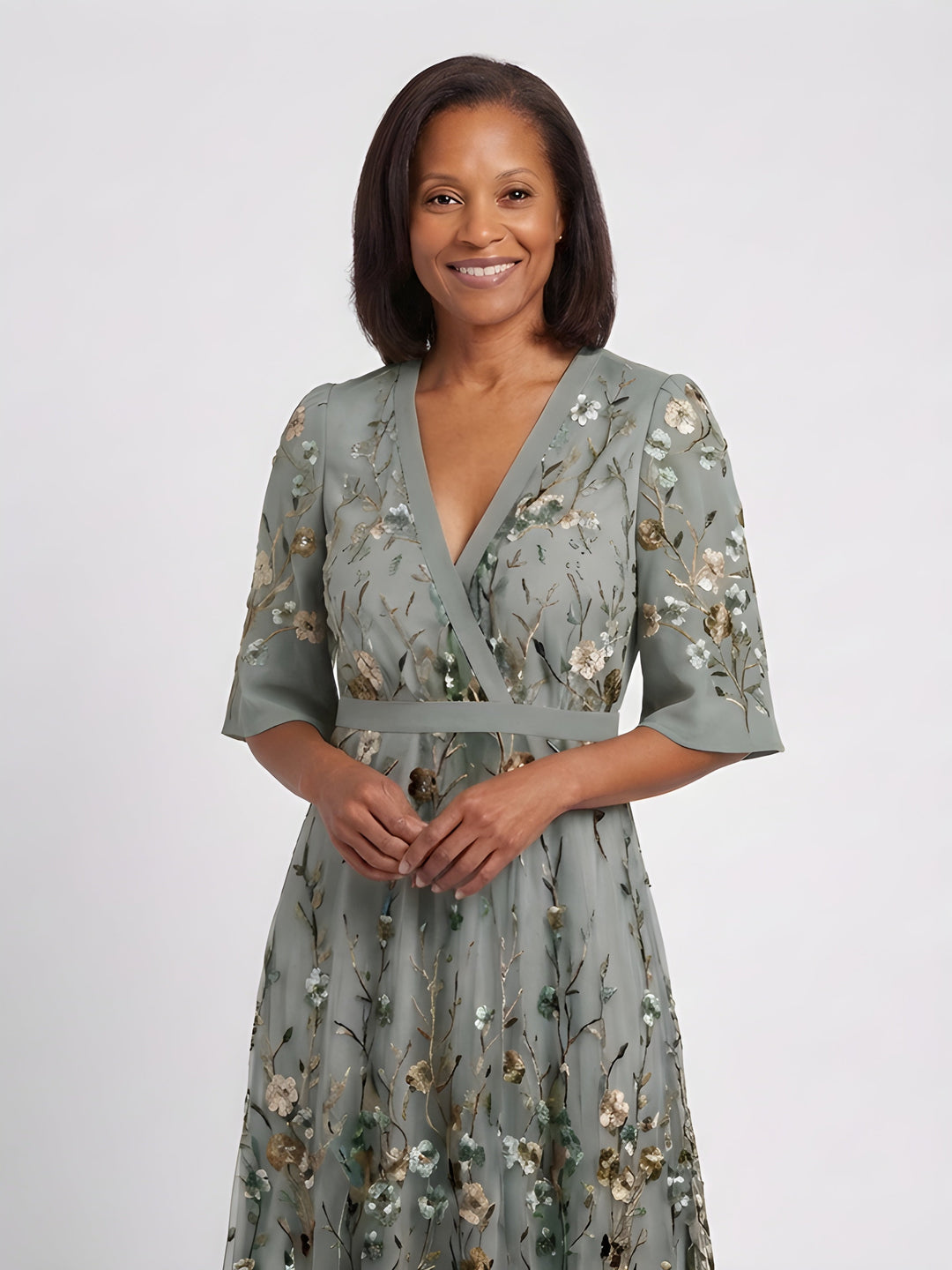 Amber | Floral V-Neck Maxi Dress