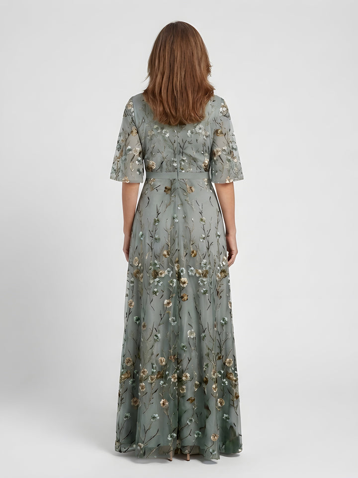 Amber | Floral V-Neck Maxi Dress