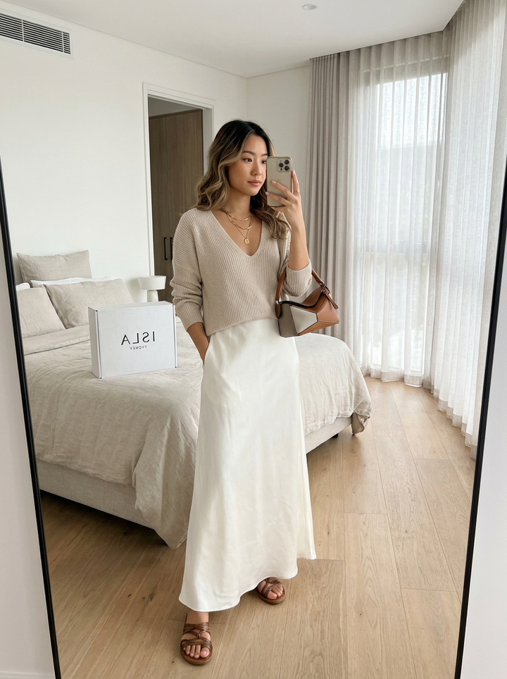 Isolde™ Knit &amp; Satin Ensemble
