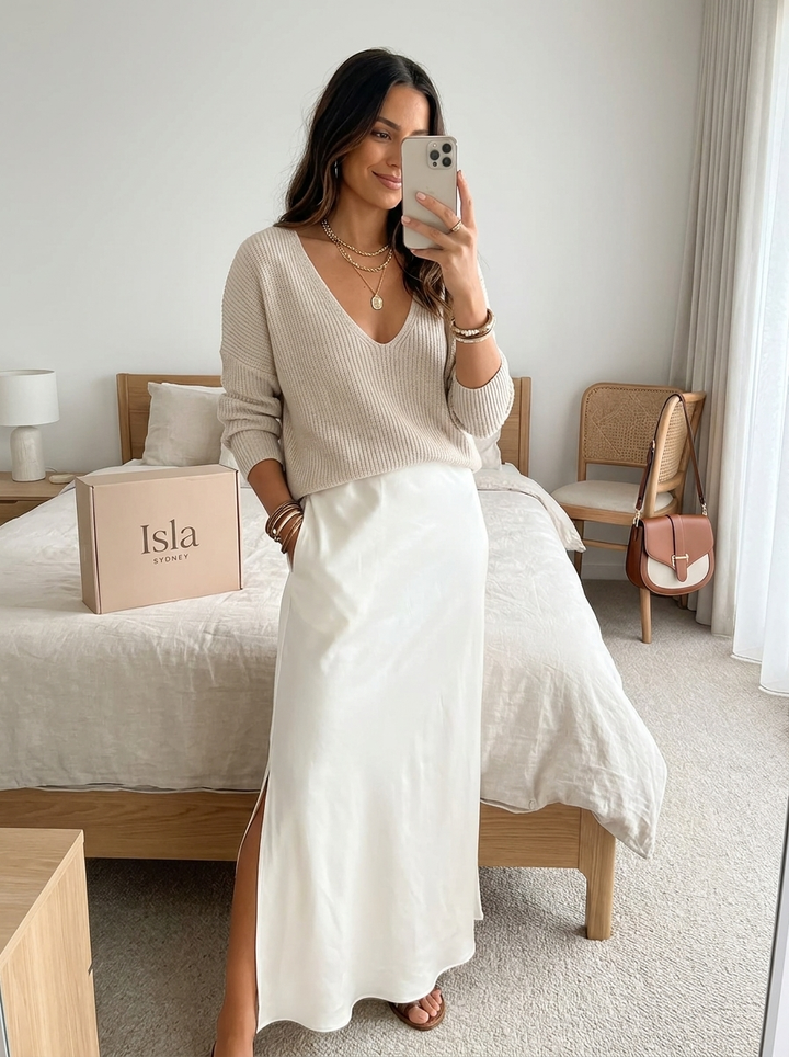 Isolde™ Knit &amp; Satin Ensemble
