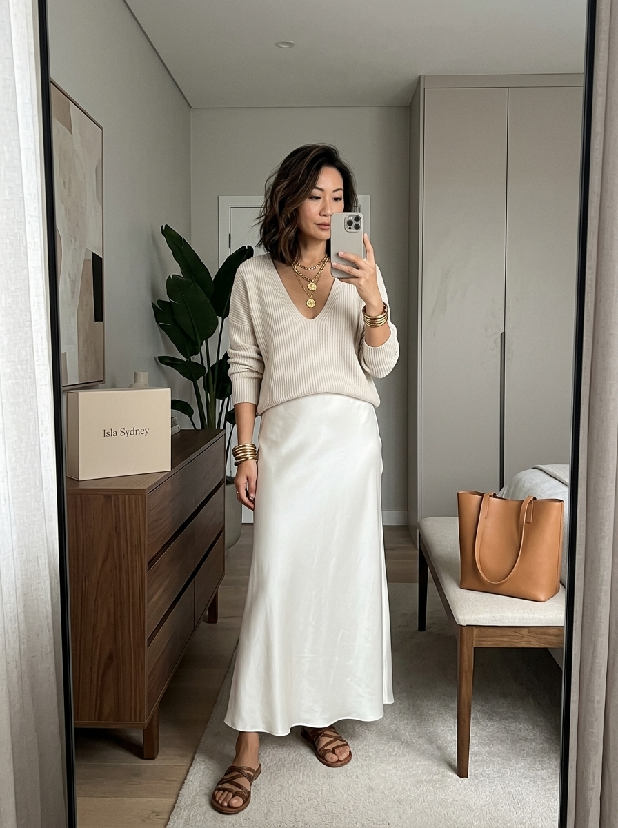Isolde™ Knit &amp; Satin Ensemble