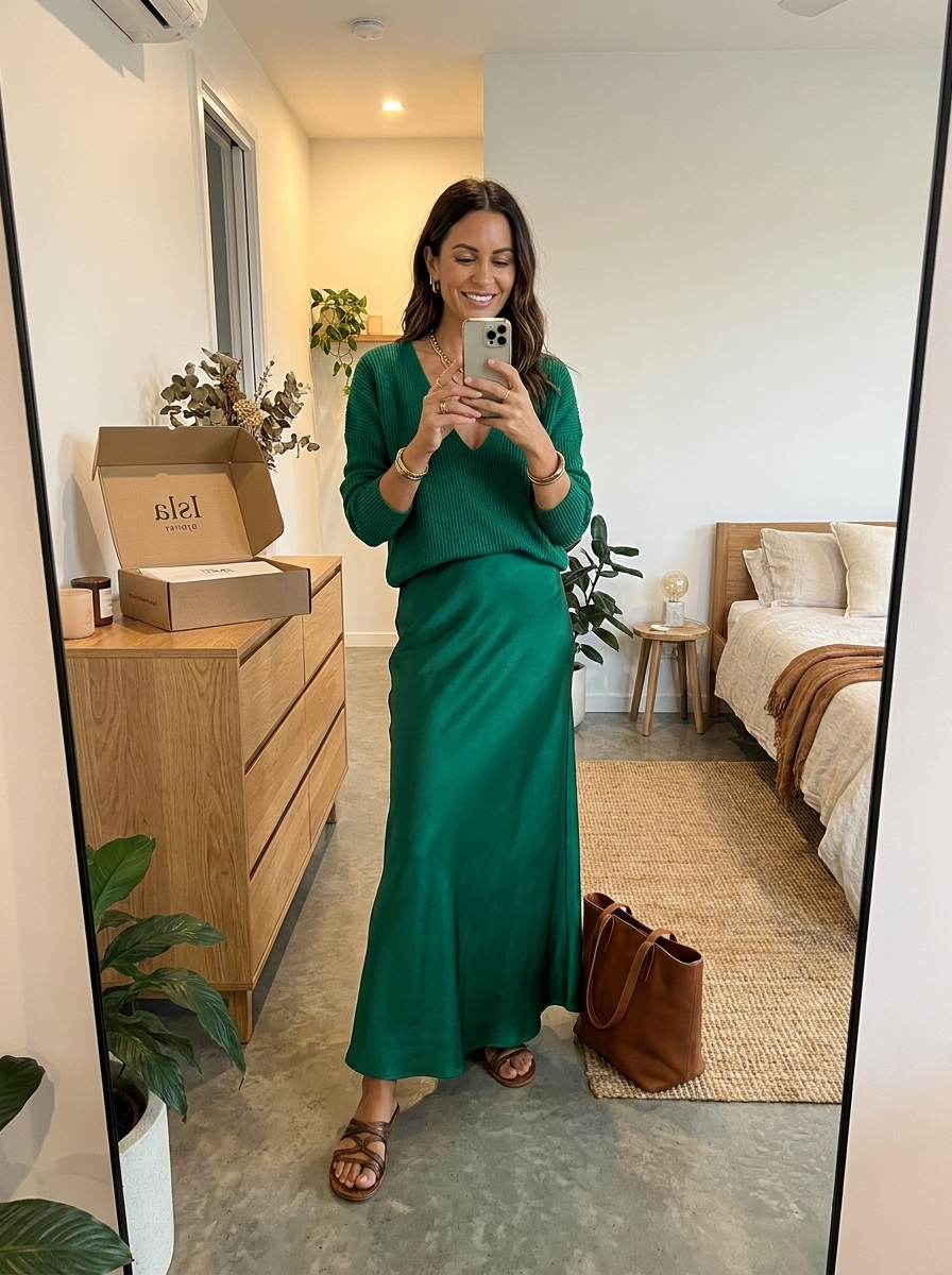 Isolde™ Knit &amp; Satin Ensemble