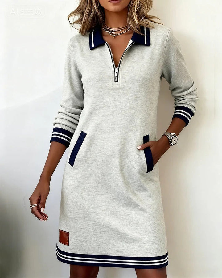 Saylor™ Zip Collar Sweatshirt Dress