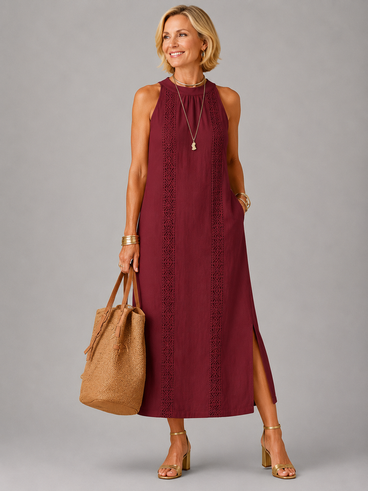 Emberly™ Relaxed Embroidered Midi Dress