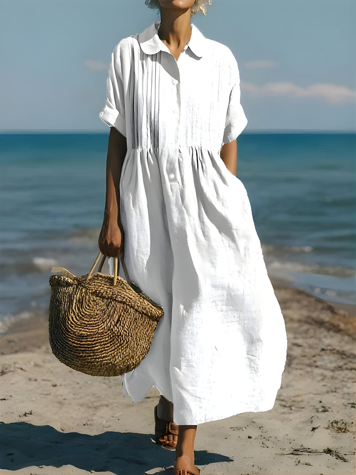 Davina™ Cotton Button Shirt Dress
