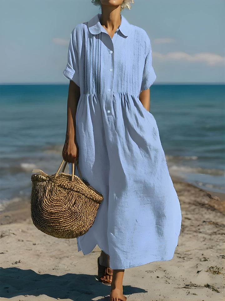 Davina™ Cotton Button Shirt Dress