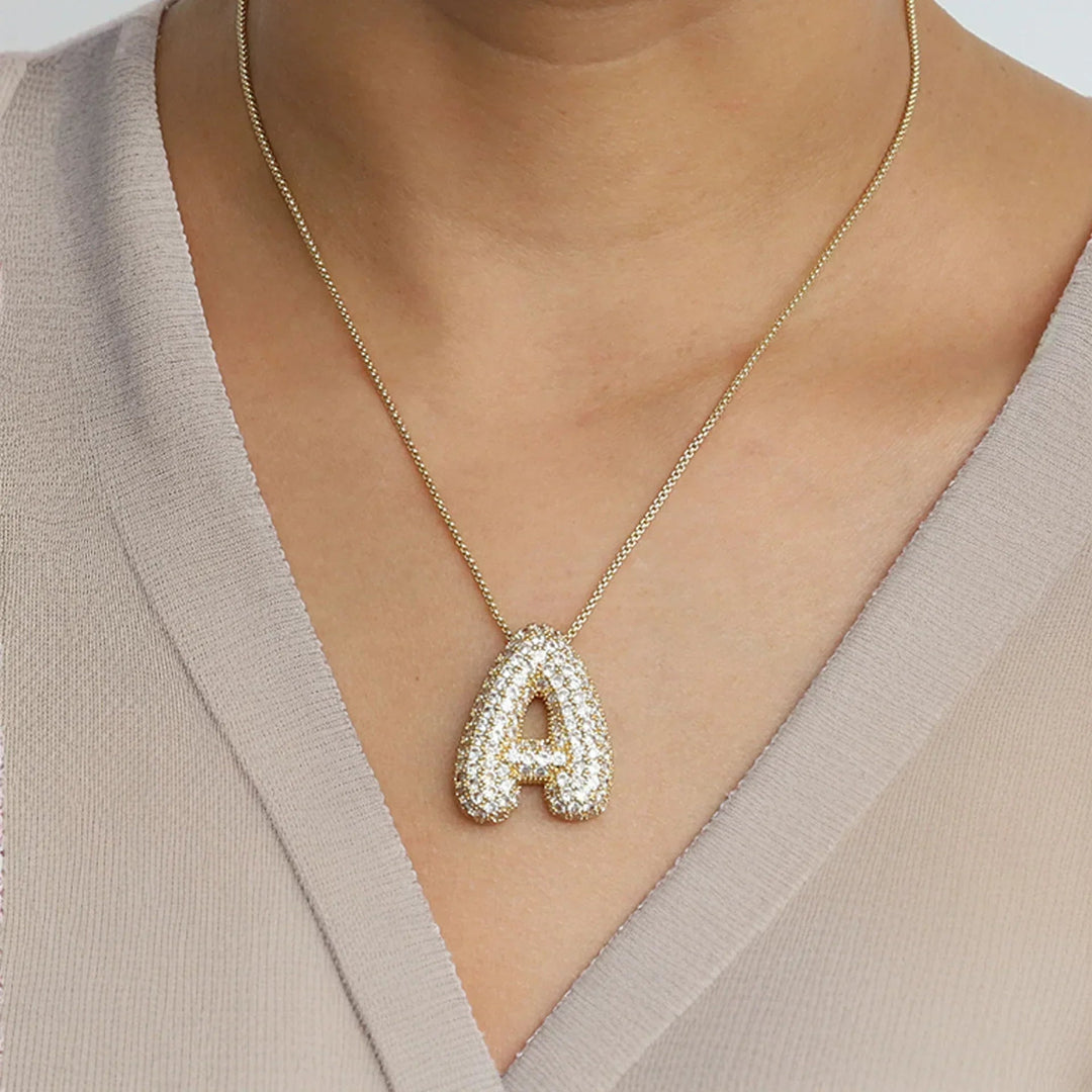 Bubble Initial Necklace