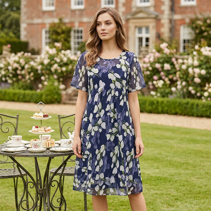 Teresa™ Elegant Floral A-Line Dress