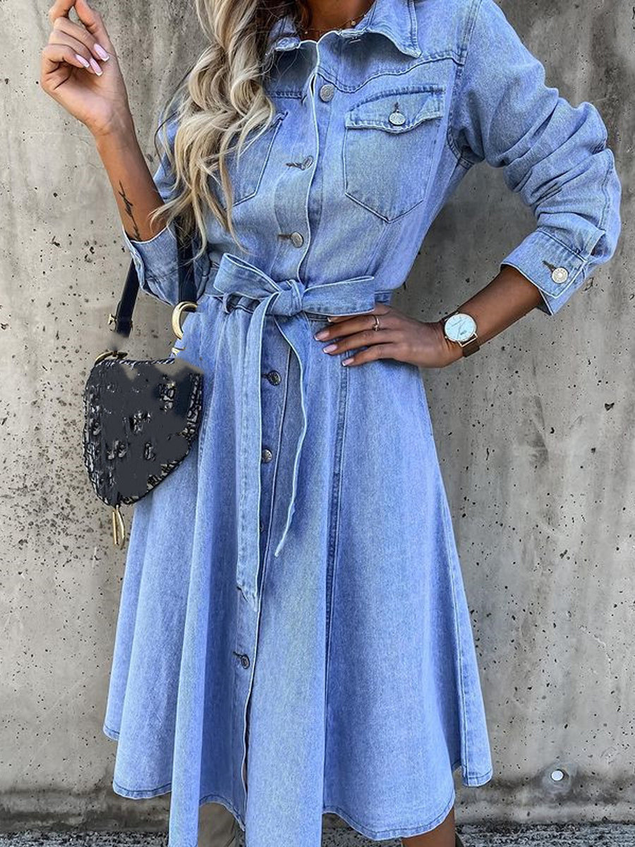 Alondra | Long Sleeve Denim Dress